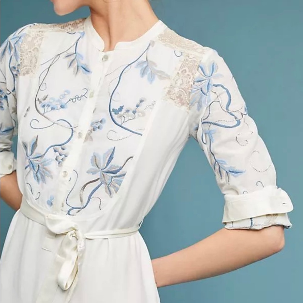 NWT Anthropologie Amarante Embroeiderd